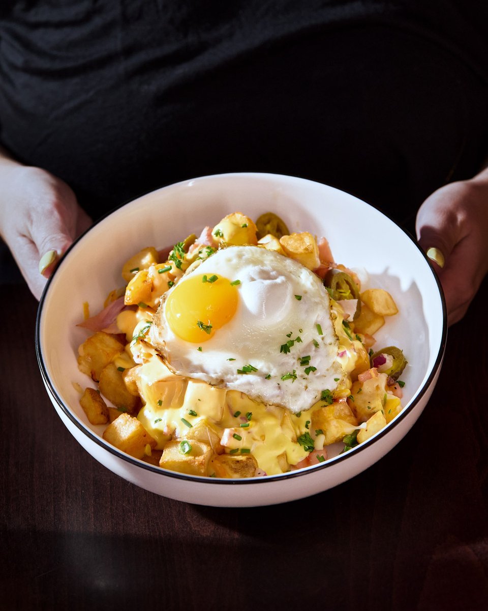 Breakfast eggs prepared for brunch catering